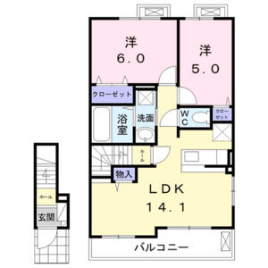 2LDK 間取り図