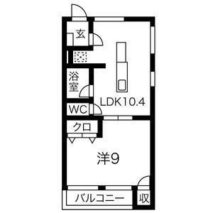 1LDK 間取り図