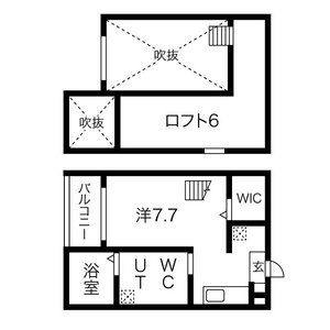 1K 間取り図