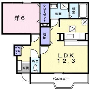 1LDK 間取り図