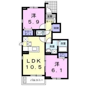 2LDK 間取り図