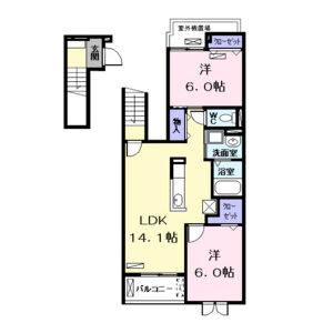 2LDK 間取り図