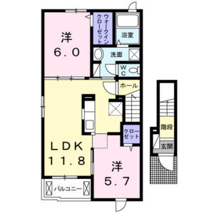 2LDK 間取り図