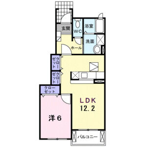 1LDK 間取り図