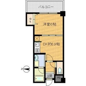 1DK 間取り図