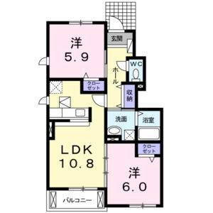 2LDK 間取り図