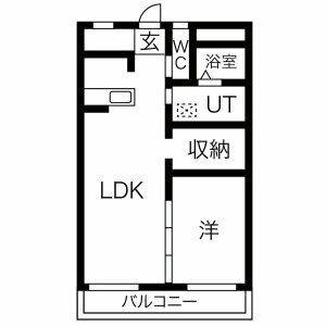 1LDK 間取り図