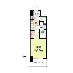 1K 間取り図