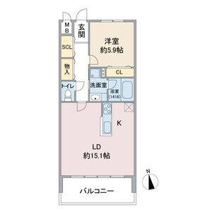 1LDK 間取り図