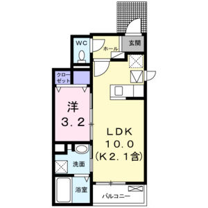 1LDK 間取り図