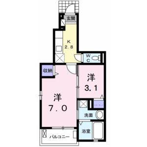 1K 間取り図