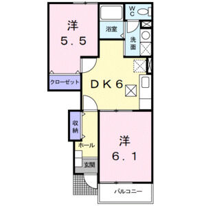 2DK 間取り図