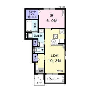 1LDK 間取り図