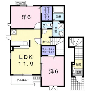 2LDK 間取り図