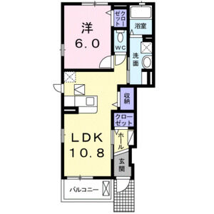 1LDK 間取り図
