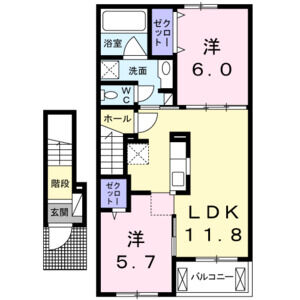 2LDK 間取り図
