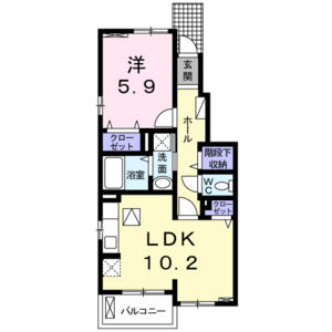 1LDK 間取り図