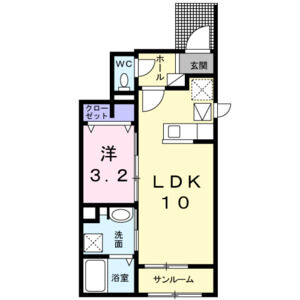 1LDK 間取り図