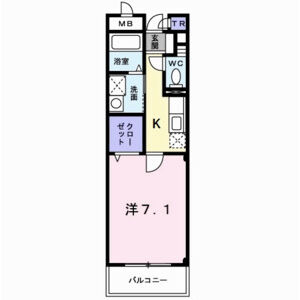 1K 間取り図
