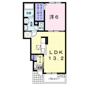 1LDK 間取り図