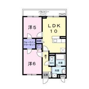 2LDK 間取り図