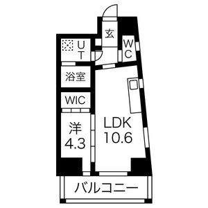 1LDK 間取り図