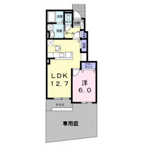1LDK 間取り図