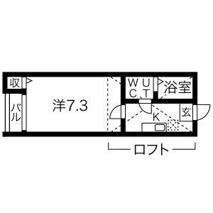 1K 間取り図