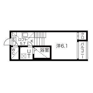1K 間取り図