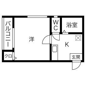 1K 間取り図