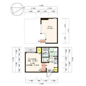 1K 間取り図