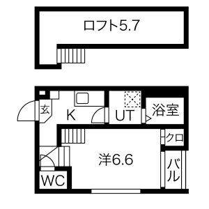 1K 間取り図