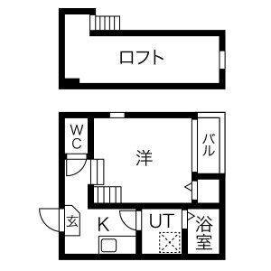 1K 間取り図