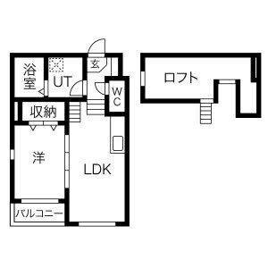 1LDK 間取り図
