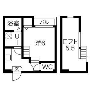 1K 間取り図