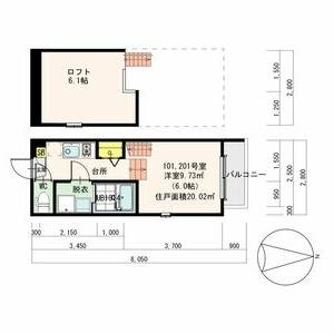 1K 間取り図