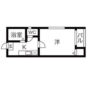 1K 間取り図