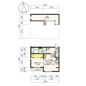 1LDK 間取り図