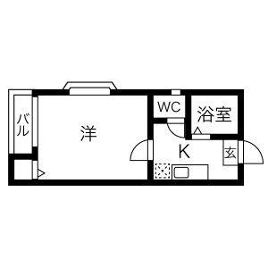 1K 間取り図