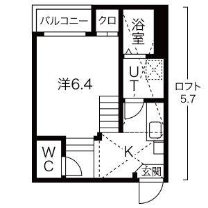 1K 間取り図
