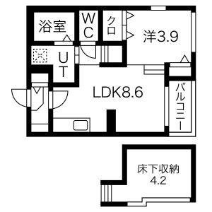 1LDK 間取り図