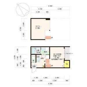 1K 間取り図