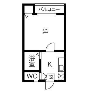1K 間取り図