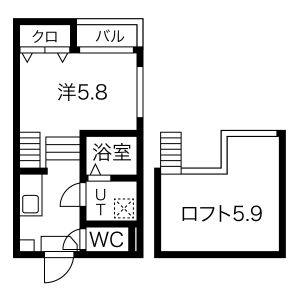 1K 間取り図