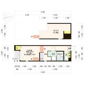 1K 間取り図