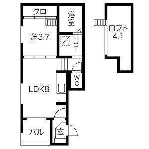 1LDK 間取り図