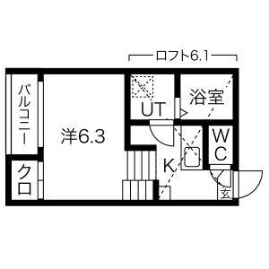 1K 間取り図