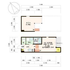 1K 間取り図