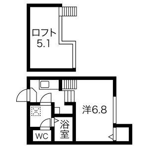 1K 間取り図