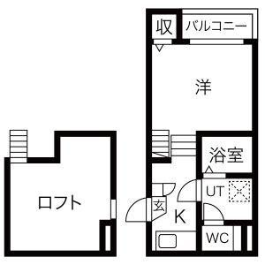 1K 間取り図